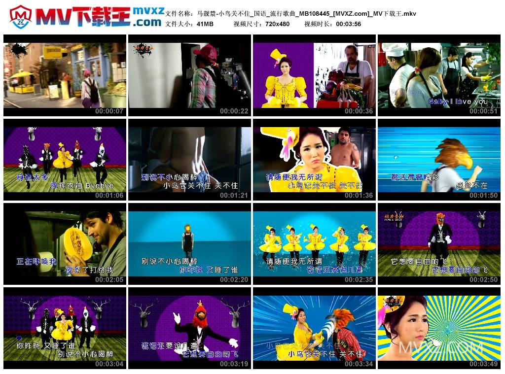 马靓辳-小鸟关不住_国语_流行歌曲_MB108445